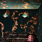 Обои с вышивкой ручной работы Plume Original colourway on velvet варинант исполнения - 2 | Loft Concept в Тюмени