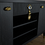 Комод-буфет Elsa Dreams Black с открытыми полками   варинант исполнения - 4 | Loft Concept в Тюмени