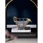 Чаша из прозрачного стекла на бронзовых ножках с фигурками попугаев Eden Garden варинант исполнения - 2 | Loft Concept в Тюмени