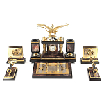 Настольный письменный набор из яшмы и долерита с декором Двуглавый орел Manager Organizer варинант исполнения - 1 | Loft Concept в Тюмени