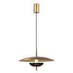 Подвесной светильник с золотым металлическим плафоном округлой формы и декоративным элементом из чёрного мрамора Midnight Grace  варинант исполнения - 1 | Loft Concept в Тюмени