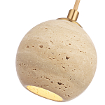 Подвесной светильник с шарообразным плафоном из травертина Shaw Marble Lighting варинант исполнения - 3 | Loft Concept в Тюмени