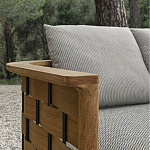 Дизайнерский уличный диван из массива дерева с плетеной спинкой PALINFRASCA Sofa варинант исполнения - 9 | Loft Concept в Тюмени