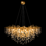 Люстра подвесная с прозрачными стеклянными подвесками в форме капель Диаметр 100 см Droplet Chandelier варинант исполнения - 3 | Loft Concept в Тюмени