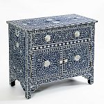 Комод инкрустация костью ORIENTAL Indian синий орнамент варинант исполнения - 3 | Loft Concept в Тюмени