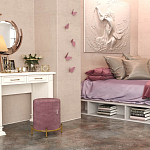 Банкетка круглая пыльно-розовый велюр на 4-х металлических ножках золотого цвета SANJAY варинант исполнения - 5 | Loft Concept в Тюмени