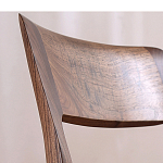 Стул деревянный с мягким сиденьем из черной натуральной кожи Moon Walnut Furniture варинант исполнения - 6 | Loft Concept в Тюмени