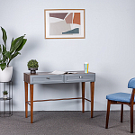 Стол письменный из массива бука с 2-мя ящиками серый Wenge Light варинант исполнения - 5 | Loft Concept в Тюмени