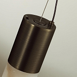 Подвесной светильник цилиндрической формы с плафоном из алебастра и металлическими торцами Темная Латунь 60 см Cryptocrystalline Stone варинант исполнения - 5 | Loft Concept в Тюмени