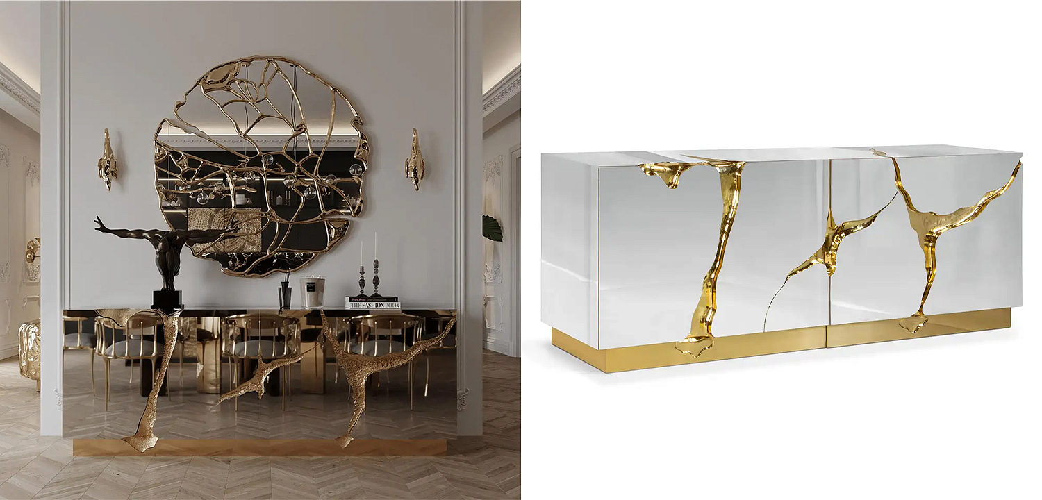 Буфет Modern Contemporary Lapiaz Sideboard Boca do Lobo Mirror Буфет Modern Contemporary Lapiaz Sideboard Boca do Lobo Mirror - Loft-Concept в Тюмени