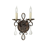 Бра с 2-мя лампами в виде свеч с подвесками и состаренным эффектом Feiss варинант исполнения - 1 | Loft Concept в Тюмени