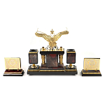 Настольный письменный набор из яшмы и долерита с декором Двуглавый орел Manager Organizer варинант исполнения - 3 | Loft Concept в Тюмени