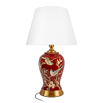 Настольная лампа бордовая с изображением птиц Slip Away варинант исполнения - 1 | Loft Concept в Тюмени