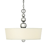 Люстра подвесная с белым тканевым цилиндрическим абажуром и декоративными шарами Hinkley варинант исполнения - 1 | Loft Concept в Тюмени