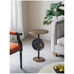 Столик приставной с абстрактным основанием и акцентом в виде золотистого диска Heavenly Space варинант исполнения - 9 | Loft Concept в Тюмени