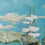 Обои ручная роспись Nantucket Crossing Brandt colourway on scenic paper варинант исполнения - 4 | Loft Concept в Тюмени