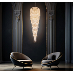 Люстра многоярусная каскадная с хрустальными подвесками Roul Crystal Light варинант исполнения - 8 | Loft Concept в Тюмени