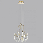 Люстра подвесная из металла с хрустальными подвесками прозрачного цвета Quasar 41 варинант исполнения - 6 | Loft Concept в Тюмени