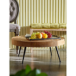 Журнальный столик с круглой фактурной столешницей из натурального дерева Vortex варинант исполнения - 4 | Loft Concept в Тюмени