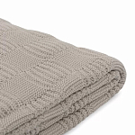 Плед из хлопка рельефной вязки бежево-серого цвета Waffle Comfort варинант исполнения - 2 | Loft Concept в Тюмени