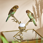 Подсвечник с двумя попугаями из фарфора на бронзовой ветке Eden Garden варинант исполнения - 1 | Loft Concept в Тюмени