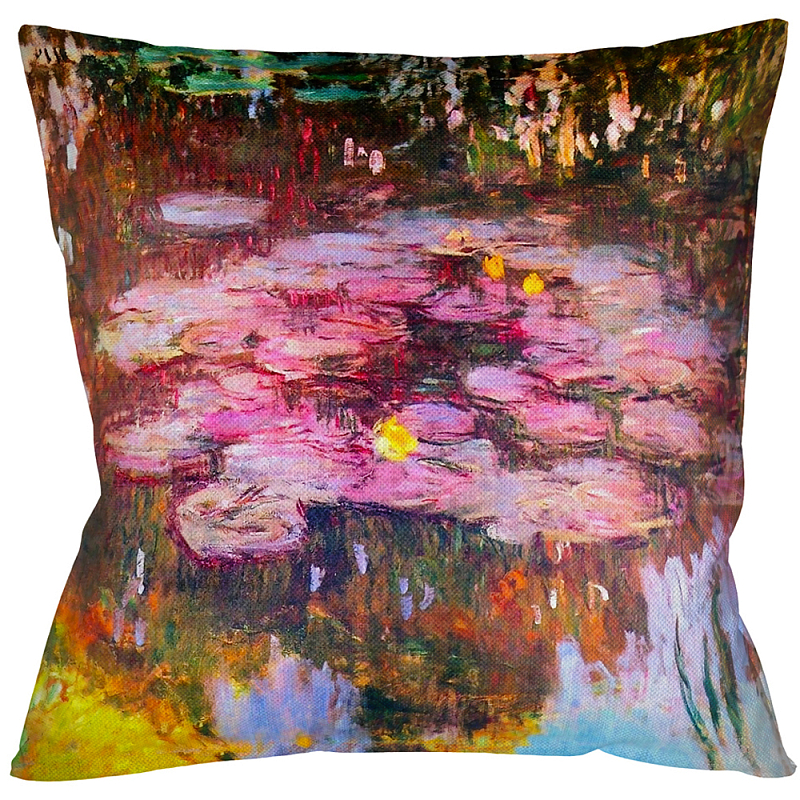 Подушка декоративная Лилии водяные Impressionism in Art Мульти Бежевый Подушка декоративная Лилии водяные Impressionism in Art Мульти Бежевый в Тюмени | Loft Concept