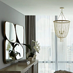 Зеркало в ассиметричной раме золотистого цвета Chaotic варинант исполнения - 4 | Loft Concept в Тюмени