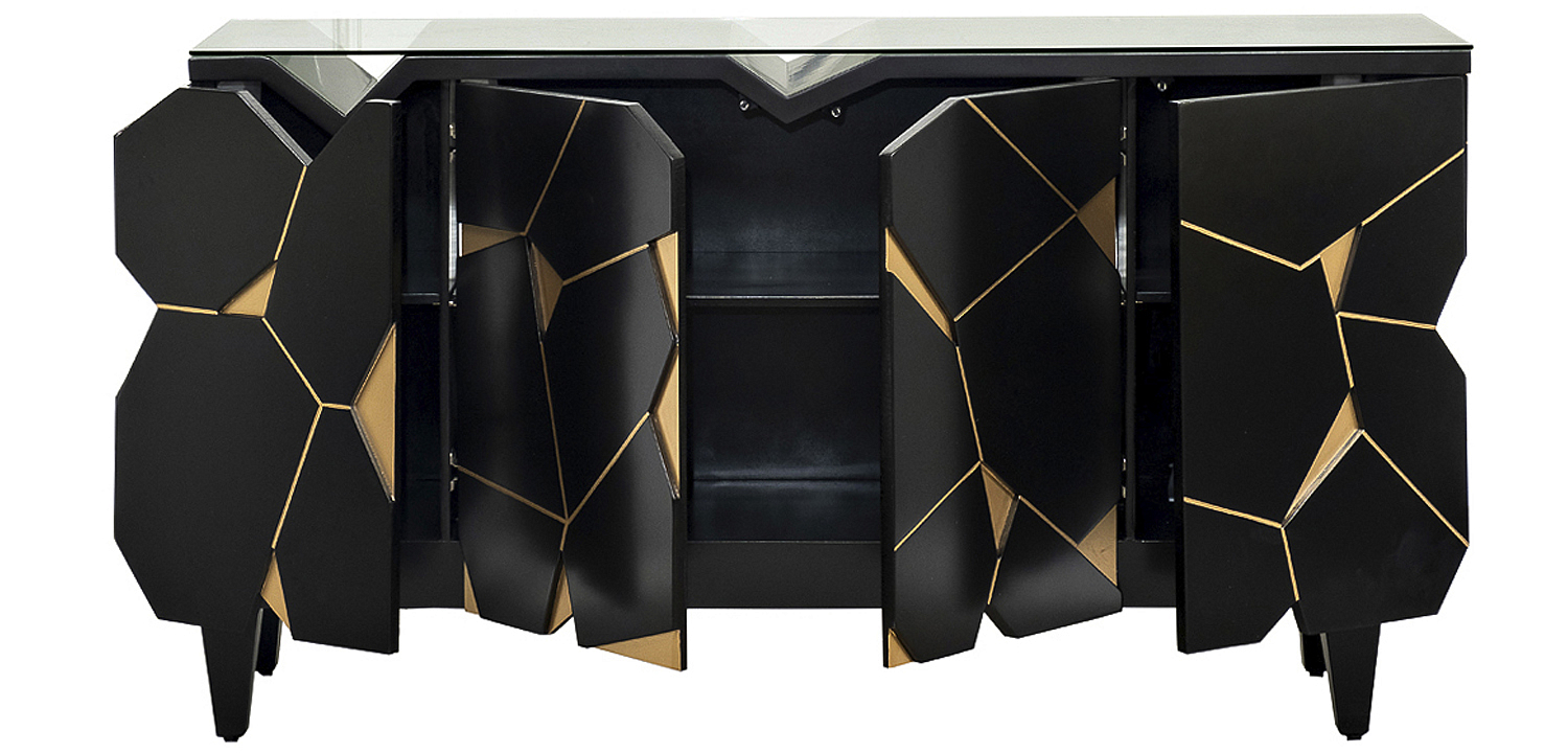Комод геометрический декор Mosaik Chest of drawers Черный Комод геометрический декор Mosaik Chest of drawers Черный - Loft-Concept в Тюмени