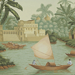 Обои ручная роспись River Scenes of Bengal Verdoyant варинант исполнения - 3 | Loft Concept в Тюмени