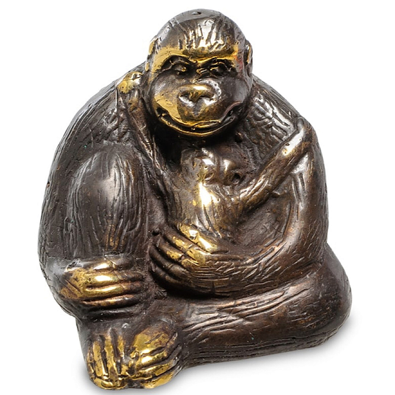 Статуэтка из бронзы в виде обезьяны Animals Bronze Бронзовый Винтажный голубой в Тюмени | Loft Concept 