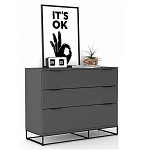 Комод цвета графит с 3-мя ящиками Strict Lines  варинант исполнения - 2 | Loft Concept в Тюмени