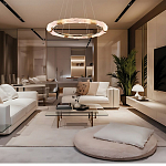 Люстра в форме кольца с золотым декором Warm Heavenly Light варинант исполнения - 7 | Loft Concept в Тюмени