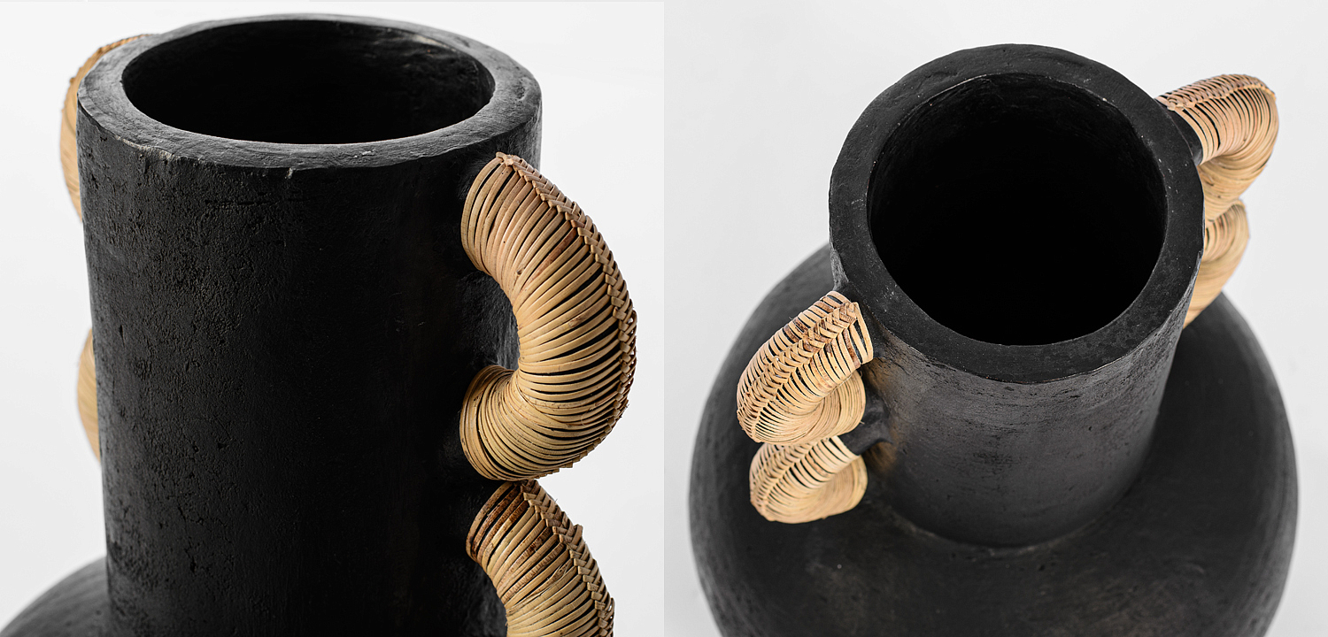 Ваза Round Vase Ceramic & Rattan Ваза Round Vase Ceramic & Rattan - Loft-Concept в Тюмени