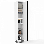 Шкаф-пенал белый с зеркальной дверцей Strict Lines варинант исполнения - 3 | Loft Concept в Тюмени