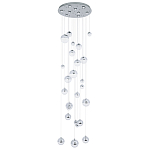 Каскадная люстра с плафонами в виде хрустальных сфер Esme Sphere Crystal Chrome Cascade Chandelier 25 варинант исполнения - 1 | Loft Concept в Тюмени