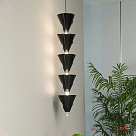 Подвесной светильник светодиодный в виде ряда черных металлических конусов  Herringbone варинант исполнения - 3 | Loft Concept в Тюмени