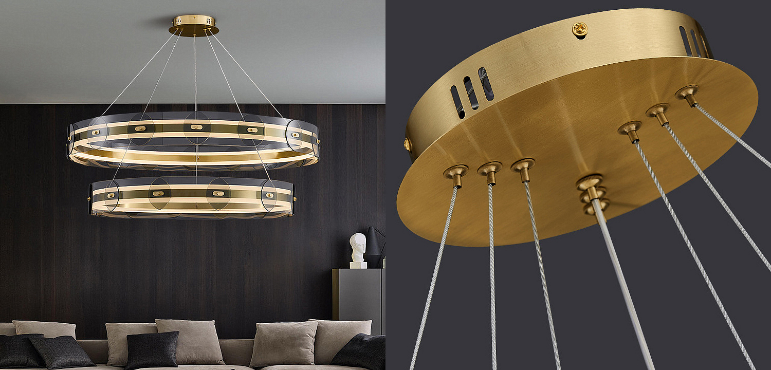 Люстра Gold 2 ring horizontal chandelier Люстра Gold 2 ring horizontal chandelier - Loft-Concept в Тюмени