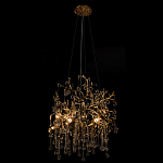 Подвесная люстра в виде ветвей деревьев золотого цвета с прозрачными подвесками-каплями 8 и 14 ламп Droplet Chandelier варинант исполнения - 5 | Loft Concept в Тюмени