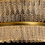 Люстра двухъярусная с золотого цвета и прозрачными подвесками Pettico варинант исполнения - 7 | Loft Concept в Тюмени