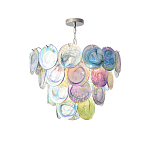 Люстра с каскадом из круглых разноцветных стеклянных дисков Mother of Pearl Iridescence варинант исполнения - 4 | Loft Concept в Тюмени