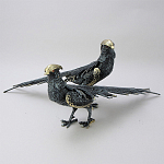 Статуэтка бронзовая пара Фазаны синие Bronze Birds варинант исполнения - 1 | Loft Concept в Тюмени