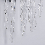 Бра цвета хром с ветвями и прозрачными стеклянными подвесками в виде вытянутых спиральных капель Droplet Chandelier варинант исполнения - 5 | Loft Concept в Тюмени