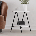 Стол приставной с 2-мя круглыми белыми столешницами ESSEL SIDE TABLE WHITE варинант исполнения - 6 | Loft Concept в Тюмени