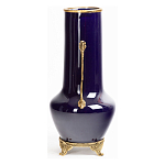 Ваза темно-синяя фарфоровая с бронзовыми ручками и ножками Eden Garden варинант исполнения - 3 | Loft Concept в Тюмени