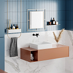 Настенное зеркало квадратной формы в металлической раме золотого цвета CORNER MIRROR GOLD варинант исполнения - 3 | Loft Concept в Тюмени