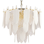 Люстра с декором из рельефного стекла в виде перьев Abelia Feather Chandelier 10 варинант исполнения - 1 | Loft Concept в Тюмени