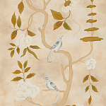 Обои ручная роспись Gustavian Tree of Life Special Colourway on Edo custom white painted silk варинант исполнения - 2 | Loft Concept в Тюмени