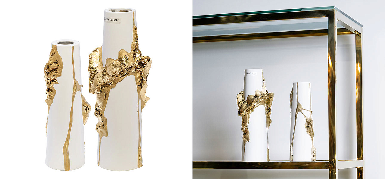 Ваза Rhea white with gold 30 Ваза Rhea white with gold 30 - Loft-Concept в Тюмени