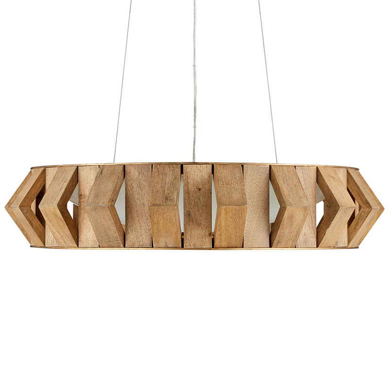 Люстра круглая из толстых деревянных реек Wooden Slats Коричневый Люстра круглая из толстых деревянных реек Wooden Slats Коричневый в Тюмени | Loft Concept