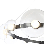 Люстра подвесная круглая с 12-ю прозрачными куполообразными плафонами и черным металлическим основанием Flos Wireline Lighting варинант исполнения - 4 | Loft Concept в Тюмени